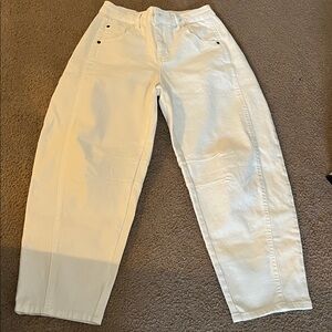 Stylish White Barrel Pants